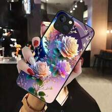 Funda de vidrio para iPhone 17air/16E/15/14/13/12/11 plus, Pro, Promax, X/XS/XR/XSMAX,  Galaxy A03/A03S/A05S/A06/A07/A11/A12/A13/A14/A15/A16/A17/A22/A22/A23/A26/A31/A32/A34/A35/A36/A52/A53/A73, S21/S22/S23/S24/S25 Plus, Ultra, funda de vidrio reflectante, buena sensación al tacto, protección de borde suave, adecuada para hombres y mujeres - Negro - Ver 2