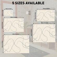 1pc Area Rugs Abstract Lines Area Carpet, Comfortable For Bedroom, Living Room, Office, Study, Entryway, Room Decor As Floor Mat, Modern Rectangle Absorbent Beige Rug, Washable & Non-Slip, Rugs For Living Room - Indoor All-Season Home Decor, Rugs For Bedroom, Living Room Large Rugs, Beige & Black Tones, Bedroom Rug, Living Room Decor, Bedroom Decor Entryway Decor Bathroom Kitchen Decor - Multicolor - View 6