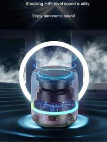 Wireless Portable Mini Breathing Light Bluetooth Speaker With Lanyard, Built-In Rechargeable Battery - Multicolor - View 9