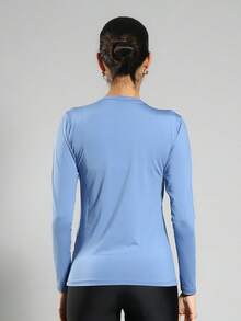 FITNATION Women's Long Sleeve T-Shirt With UV50 Sun Protection - Azul - Ver 3