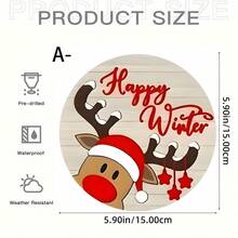 4 Stücke Weihnachtsstil Holzbrett Gemälde - rund, geeignet für Heimdekoration und Zusammenkünfte - perfekte Geschenkidee, Weihnachtsthemen Heimdekoration, ideal für Weihnachten - Holzschnitt-Malerei-Kreis - Übersicht 23