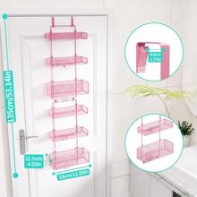 Over Door Organizer Storage Separable Door Organizer Hanging With 6 Metal Large Capacity Baskets For Bathroom Bedroom Kitchen Pantry Closet Pink - 粉色 - 查看 3