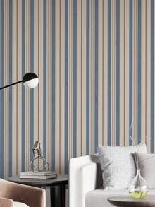 SUPSTICKER 1pc Multicolor Vintage Striped Self-Adhesive Wallpaper, Waterproof Removable PVC Wall Decor, Suitable For Bedroom, Kids Room, Study, 3 Sizes - Multicolor - View 8