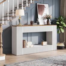 Tribesigns Modern Console Table, 55-Inch Wood Entryway Table With Storage, Narrow Long Sofa Table Behind Couch Table For Living Room, Foyer, Hallway, White - White - View 12