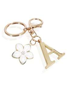 1个高级优雅金色字母钥匙扣，A-Z字母3D吊坠，配樱花挂饰，时尚合金钥匙圈，可作背包挂饰或汽车钥匙链，是女士的完美配饰，情侣礼物，经典简约钥匙扣，装饰品，包包挂饰，非常适合送给朋友、家人、情侣、女友，也是一份重要的礼物和节日纪念品。 - 彩色 - 查看 18