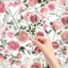 Pastel Pink Aesthetic Floral Stickers Set For Journal & Scrapbook Embellishment