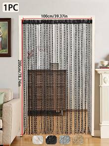 1pc Tasseled Curtain, Minimalist Style Curtain With Rod Pocket, Suitable For Living Room, Bedroom, Kitchen, Room Divider, Doorway, Home Decor, Wedding Decor