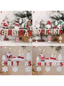 1 pièce/4 pièces/6 pièces Décoration de Noël en bois à suspendre à la porte, utilisée pour décorer les murs de la famille, les arbres de Noël. Cadeaux de Noël et du Nouvel An