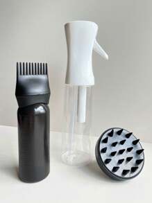 3 套护发套装、喷雾瓶、发根梳、涂抹设备、染发瓶 - 头发涂抹瓶和头皮按摩梳、缓解压力和促进头发生长的头皮按摩器、男女淋浴刷、返校、旅行度假必需品、女士发饰、光滑后梳、理发配件、吹风机