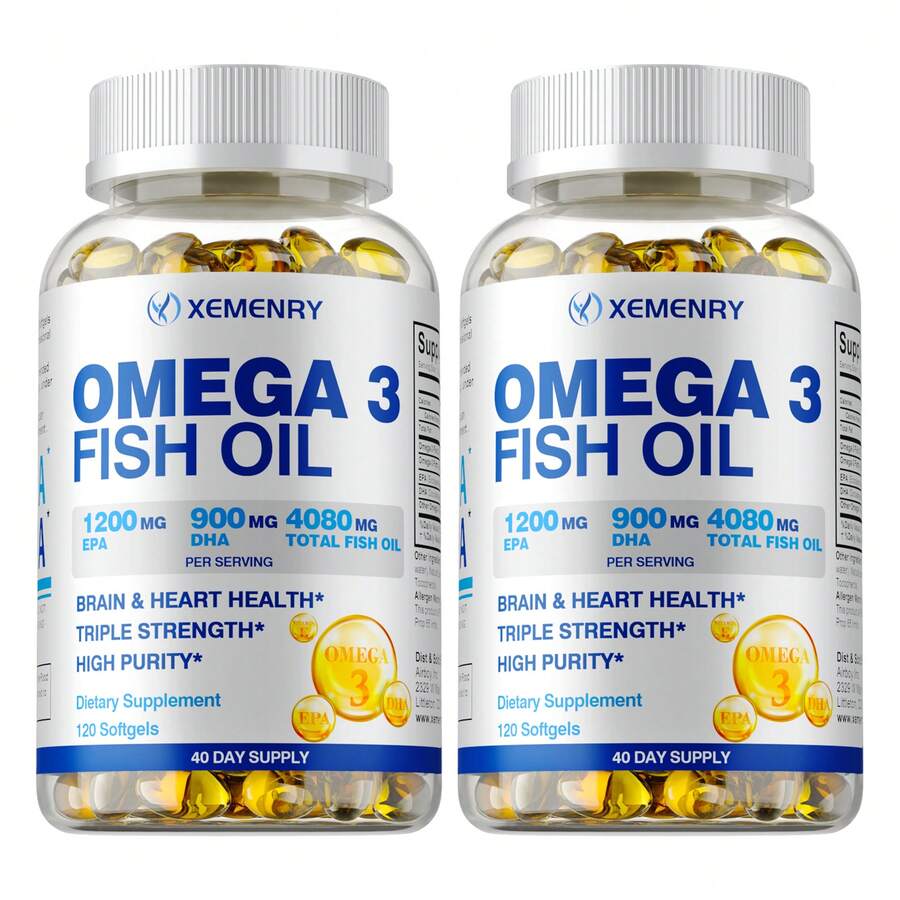 XEMENRY Omega-3 Fish Oil - Enhance Memory, Concentration And Cognition, Promote Brain And Eye Health, Enhance Immune Function - 兩瓶更優惠 - 查看 1