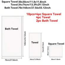 8-Piece Soft Towel Set, Highly Absorbent (4 Square Towels 2 Face Towels 2 Bath Towels Set) Suitable For Home Bathroom Hotel Beauty Salon Sauna Household Quick-Drying And Comfortable Men's And Women's Suits Daily Holiday Gifts Fall Decor, Holiday Home Bathroom Decor Back To School For Beauty Salon Home Bathroom Shower Towels For Beaty Salon, Hotel Sports,Home Essentials, Towel, Skin Care