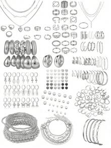 54 piezas/108 piezas Conjunto de joyas con corazones, flores y mariposas de perlas falsas y cristales, incluyendo anillos, aretes, collares y pulseras para mujeres, regalo para citas, vacaciones y uso diario (sin caja) (el tamaño real del artículo puede diferir ligeramente de la imagen) - Conjunto de joyas - Ver 2