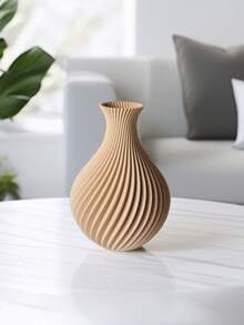 1 件现代简约棕色条纹塑料花瓶，用于蒲苇人造花球形家居装饰房间装饰餐桌中心装饰花瓶，适用于客厅婚礼派对复活节装饰 - 彩色 - 查看 11