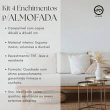 Almofadas Para Sofá Kit 4 Enchimentos 45cm x 45cm Decoração - Multicolorido - Visão 2