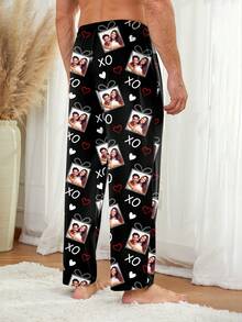 Customized Portrait Men's Pajama Pants, Casual Lounge Trousers, Fall, Winter - Multicolor - View 3