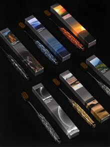 6 فرش أسنان فاخرة، مثالية للهدايا، مجموعة هدايا مكونة من 6 قطع، تجسد الفخامة البسيطة، شعيرات فائقة الليونة، تنظف الأسنان بشكل شامل، تعزز الصحة الفموية، تمنع التسوس، تحمي الأسنان، تبيض الأسنان، تصميم فرشاة أسنان فريد، مقبض ذو لون بلوري مع أنماط فنية، رأس واسع. مناسبة ل-: البالغين، عبوة عائلية، فرش أسنان للأزواج.