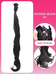 Extensión de cola de caballo con lazo, clip para el cabello, extensiones de cabello sintéticas para niños, peinado de moda fácil para bebés, niñas pequeñas y niños, regalo - Multicolor - Ver 12