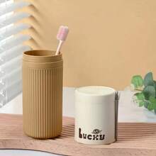 Portable Lucky Travel Toothbrush & Toiletry Storage Case Set, Creative Minimalist Couples Toothbrush Cup & Rinse Cup