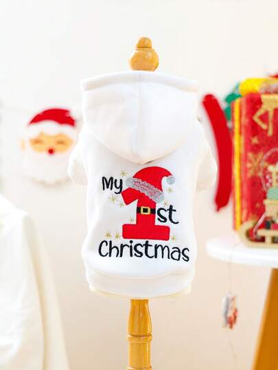 1 件宠物服装，狗/猫服装，适合小型犬的可爱服装，温暖舒适的小狗服装，1 号圣诞节运动衫