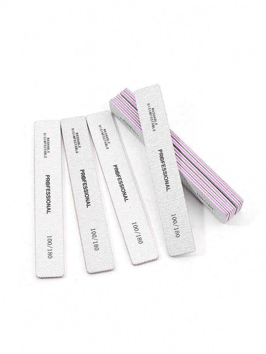 20Pcs Rectangle Nail Files 100/180Double Sided Emery Board Washable Emery Boards Reusable Nail Buffers Manicure Tools For Natural Nails Acrylic Nails Home And Salon Use,Nail Supplies,Nail Tools,Nail Art Tools,Back To School,Nails,Nail Tools For Press On Nails - Dusty Purple - View 1