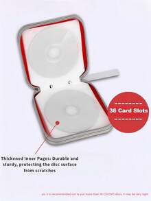 1pc 36-Slot CD/DVD Case, Portable CD/DVD Storage Bag, Dust-Proof Design, Suitable For Office And Home Use, Loved By Music Lovers And Movie Collectors - Multicolor - View 5