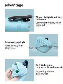 1pc Silicone Training Snack Bag With Auto-Close, Portable Pet Dog Treat Pouch For Outdoor Activities, Suitable For Dog Owners, Sturdy Zipper Closure, Convenient Open Design, Random Color - Multicolor - View 8