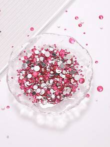 2MM-6MM, 5 Sizes Mix, 2000pcs/Pack, Non-HotFix, Multi Colors, Glue On Round Flatback Crystal Rhinestones Gems Jewelry Beads DIY Diamond Design Accessories Glitter Decal Decorations For Phone Cover,Clothes,Bag,Shoes, Handicraft Products.