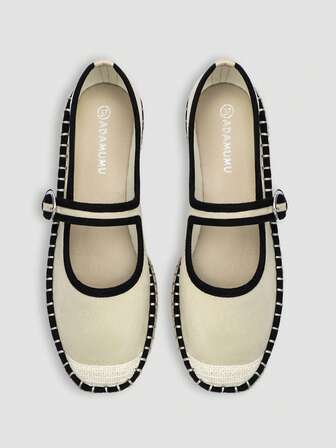 ADAMUMU 女士平底鞋 纯色单扣 轻便舒适透气 初秋时尚