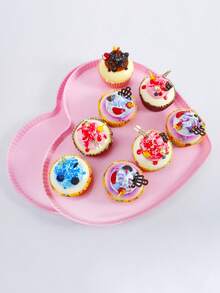 1 件甜点纸杯蛋糕架，3 层纸杯蛋糕架，适用于茶会/生日/婚礼，塑料分层托盘，带金属杆 - 粉色 - 查看 7