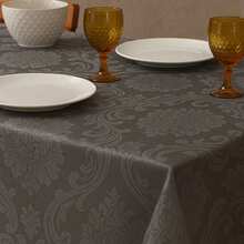 Durable And Elegant Rectangular Jacquard Fabric Tablecloth 4/6/8 Seats Luxury Promotion - 深灰色 - 查看 2