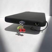 Cute Dust Plug Cherry Bell Mobile Phone Charging Hole Dust Plug Pendant Jewelry Plug Pendant High Sense. - Multicolor - View 9