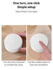 Digital Kitchen Timer, Silent Magnetic Rotary Timer, Suitable For Cooking, Learning, Exercise, Time Management (Batteries Not Included) - White - View 4
