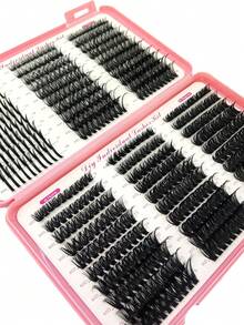 590 sợi mi giả dạng chùm độc lập 40D/50D/60D/80D/100D, độ dài hỗn hợp 9-18mm, hộp lớn, mi giả dạng cong D, tự ghép, tự làm tại nhà, mi giả dạng chùm dùng hàng ngày. - màu đen - Xem 3