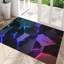 1pc Vibrant Geometric Pattern Doormat - Durable Polyester, Hand Wash Only - Suitable For Kitchen, Bedroom, Living Room, Bathroom And Patio Decor, Washable Area Rug