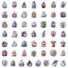 50pcs/Pack Halloween Gothic Witch Romantic Mysterious Dark INS Retro Romantic Cute Aesthetic Christmas Stickers, Cute Cartoon Fun Aesthetic Sticker Pack For Scrapbooking, Self-Adhesive Stationery Seals, Envelopes, Guitars, Instruments Decor, Holiday Gifts, Teenage Party Supplies, Rewards, Motivation Stickers, New Year Winter - Multicolor - View 2
