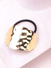 1 件金色金属几何装饰发带趣味和黑暗风格女士奢华风格马尾辫夹马尾辫发带、金属发箍、现代马尾辫套、金色简约发夹、发饰、婚礼发带、送给她的礼物马尾辫夹发圈发橡皮筋发圈发绳弹性发带、发球 - 金色 - 查看 4