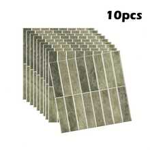 10pcs Self-Adhesive Peel And Stick Tile Stickers 12x12 Inch Square Removable Waterproof And Stain-Resistant Multi-Color Optional, Spacious Home Decoration, Suitable For Dining Room Kitchen Bathroom Living Room Balcony, Good Stuff For Wall Renovation - Multicolor - View 13