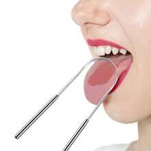Nettoyeur de cure-dents en acier inoxydable, grattoir de langue en acier inoxydable pour les mauvaises halèines, outil de soins bucco-dentaires convenant à un usage personnel et pour animaux de compagnie - Argent - Voir 6