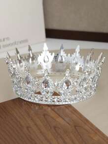 1pc Beautiful Crystal Large Crown Cake Topper, Suitable For Birthday Party Cake Decoration, Christmas, Cake Top Insert, Baking Supplies, Kitchen Essentials, Baking Decor, Baking Supplies, Cake Decorations, Bridal Crown Headpiece, Holiday Gift, Decor, Christmas Ornament, Wedding Food Decor, Back To School Party Baking Decor Set, Wedding Guest Gift