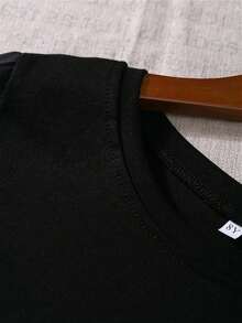 LEOPARD WITH PINK SUNGLASSES Printing Cotton T-Shirt Casual Fashionable Round Neck Basic Base Short Sleeved Kid T-Shirt - màu đen - Xem 4