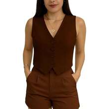 Women's Tailored Vest  With Buttons - Rượu vang Vest - Xem 1