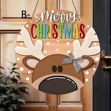 4 Stücke Weihnachtsstil Holzbrett Gemälde - rund, geeignet für Heimdekoration und Zusammenkünfte - perfekte Geschenkidee, Weihnachtsthemen Heimdekoration, ideal für Weihnachten - Holzschnitt-Malerei-Kreis - Übersicht 5