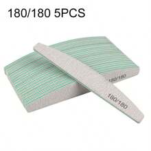 5/10Pcs Nail Art Professional Nail File 80/100/150/180/240 Sandpaper Strong Thick Sanding Half Moon Lime DIY Manicure Tool Accessories - Light Grey - View 15