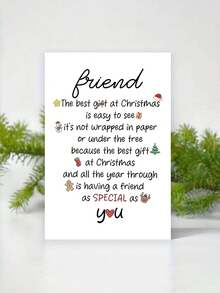 1pc Christmas Card With Envelope For A Special Friend - Blank Inside Friendship Card, Seasons Greetings & Holiday Thank-You Card - Multicolor - View 3