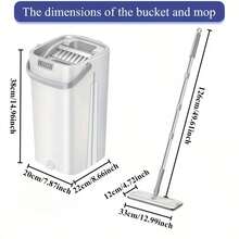 1 Set Mop Bucket Cleaning Kit, Includes Mop And Bucket With Replaceable Mop Pads, Self-Cleaning Mop, Wet & Dry Mop, Multi-Function Bucket, Suitable For Tile, Marble, Hardwood, Concrete Floor Cleaning, Reusable Mop Pads, Cleaning Tools - Multicolor - View 10