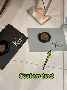 Custom Pet Feeding Mat | Personalized Dog & Cat Food Placemat With Name | Premium Diatomite, Non-Slip, Waterproof, Easy To Clean | Cute Pet Gift For Food Bowls, Gift For Dog, Gift For Cat, Gift For Pet Lovers Ornamental Stylish,Fashion,Colorful,Vintage,Cute,Contracted,Cuties Custom,Unique,Customized,Personalized Pet For Anniversaries,For Birthdays - Multicolor - View 2