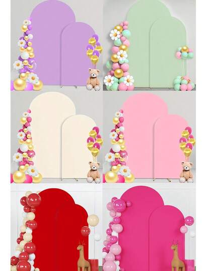 2 piezas Cubierta de arco de fondo elástico en forma de U, Tela elástica ajustada de doble cara para fondo de arco en forma de cúpula, Tela de poliéster - Adecuada para fiestas de cumpleaños, decoración de bodas, fondos de escena interior/exterior, Cubierta de fondo de arco de boda en forma de U, Perfecto para bodas, compromisos, fotografía, aniversarios, revelación de género, San Valentín, Navidad, Halloween, cumpleaños, fiestas de damas, celebraciones de jubilación, Víspera de Año Nuevo - Fondos de todas las temporadas (Marco de metal no incluido)