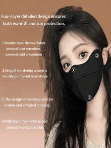 Comfortable & Fashionable Women's Face Mask - Windproof, Thick 3D Warm, With Ear Hooks, Nylon Material, Washable, Warm Protective Mask For Women, Highly Attractive, Autumn/Winter Windproof & Cold-Proof, Eye-Caring
