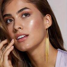 Luxury Court Style Long Tassel Earrings Statement Style Fringe Drop Dangle Earrings Retro Party Banquet Boho Festival Jewelry Accessories Wedding Earrings For Women - 彩色 - 查看 5