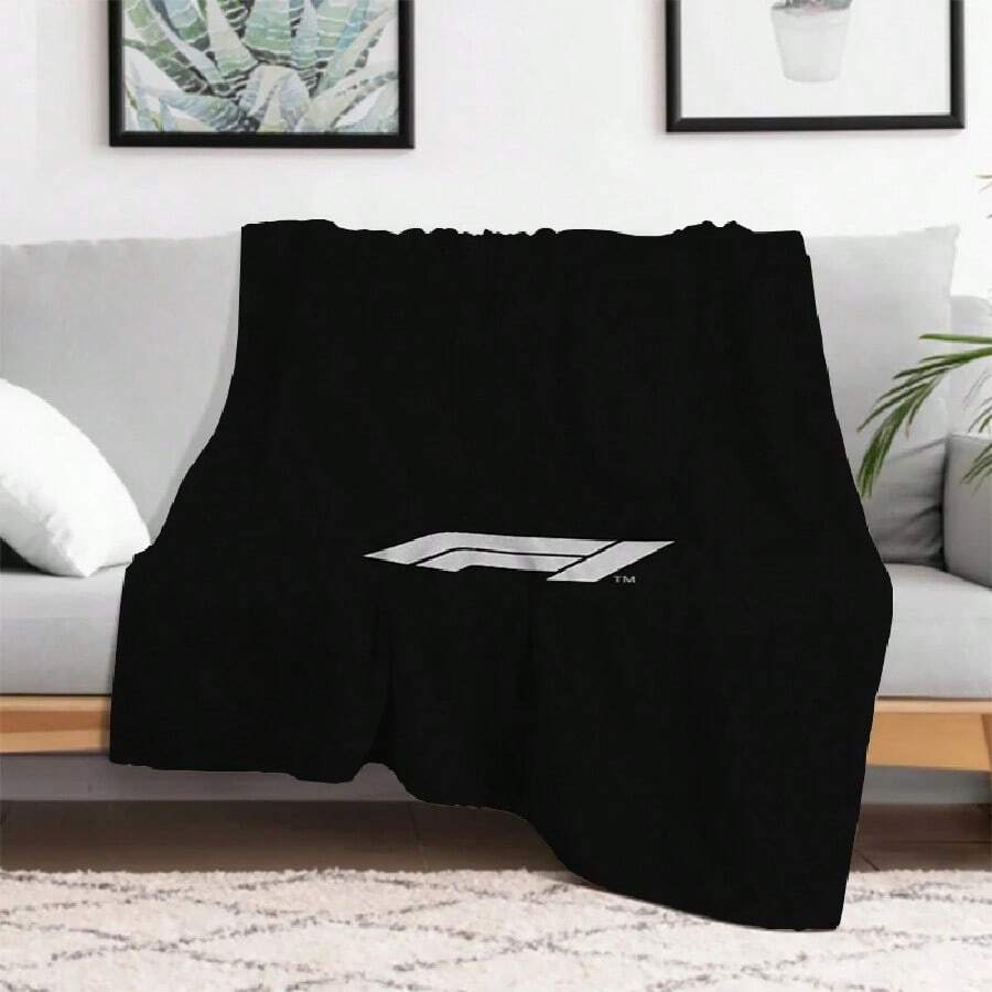 F1 Formula LOGO Blanket Lightweight Flannel Throw For Sofa, Bed, Travel, Camping, Livingroom, Blankets For Bed1.Jpg - trắng - Xem 1